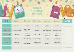 Horario 2º de primaria
