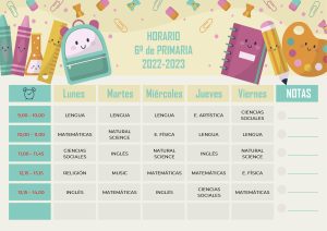 Horario 6º de primaria