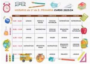 HORARIO DE CLASES 2023-24 PRI 1º