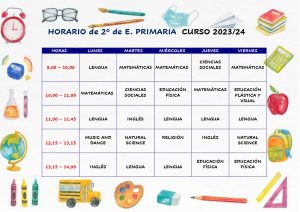 HORARIO DE CLASES 2023-24 PRI 2º