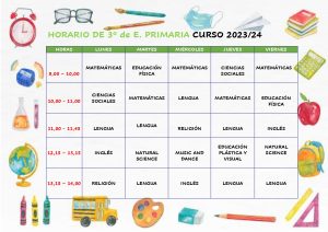 HORARIO DE CLASES 2023-24 PRI 3º